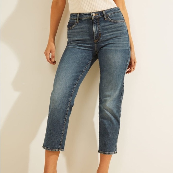 New GUESS 1981 STRAIGHT CROP JEANS SZ 26 - Picture 2 of 9